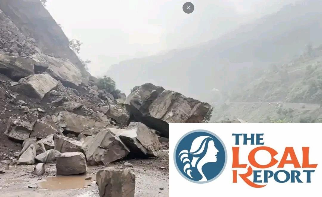Development on Jammu-Srinagar National Highway has landslide near Development Bridge