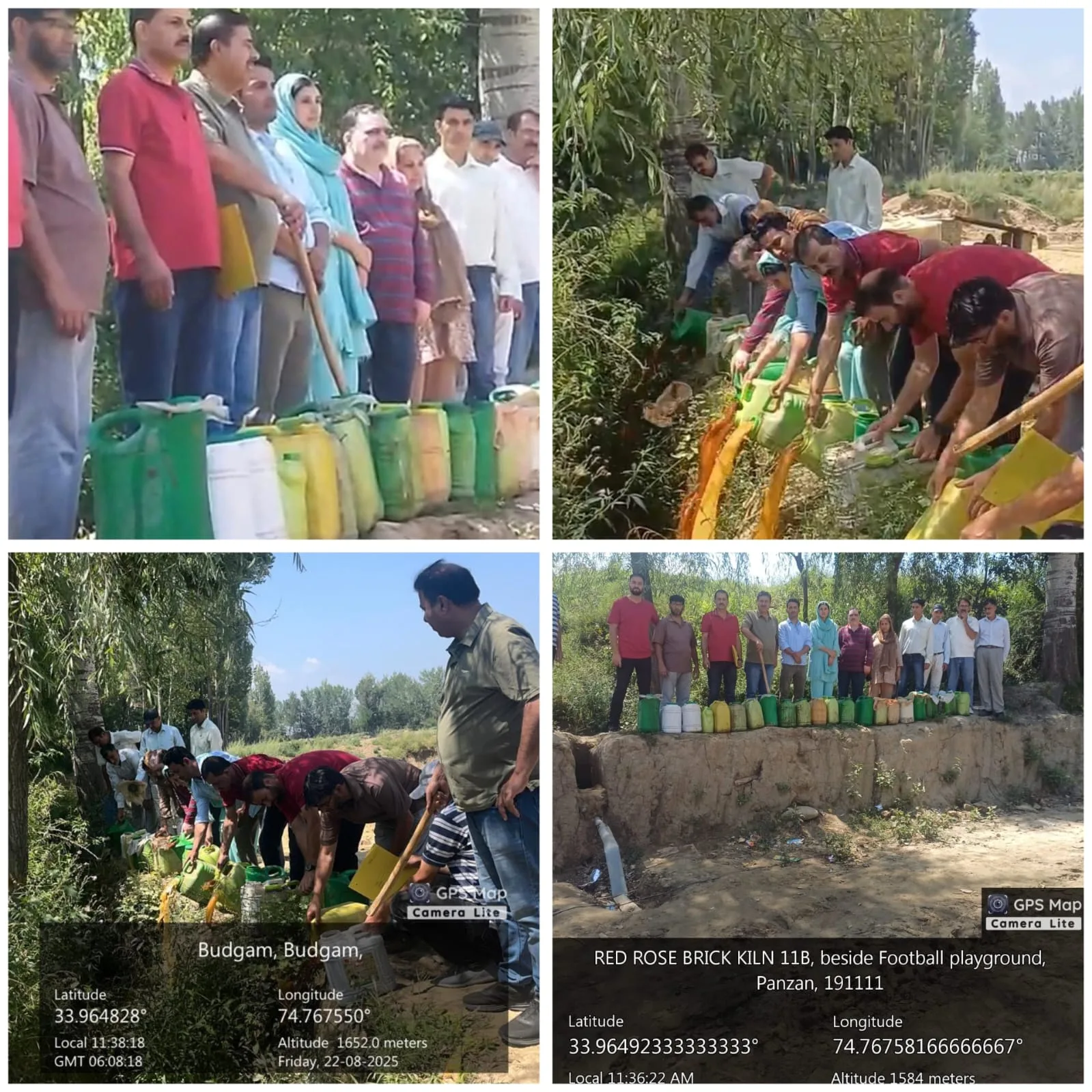 The Excise Department receives 380 Ltrs of Lahan, 5 Ltrs of illegal liquor/ soul around the brick kilns in Chadura