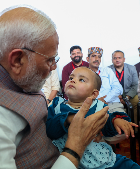 Overloaded with feelings, PM Modi meets infant Neetika orphaned in Himachal cloudburst tragedy
