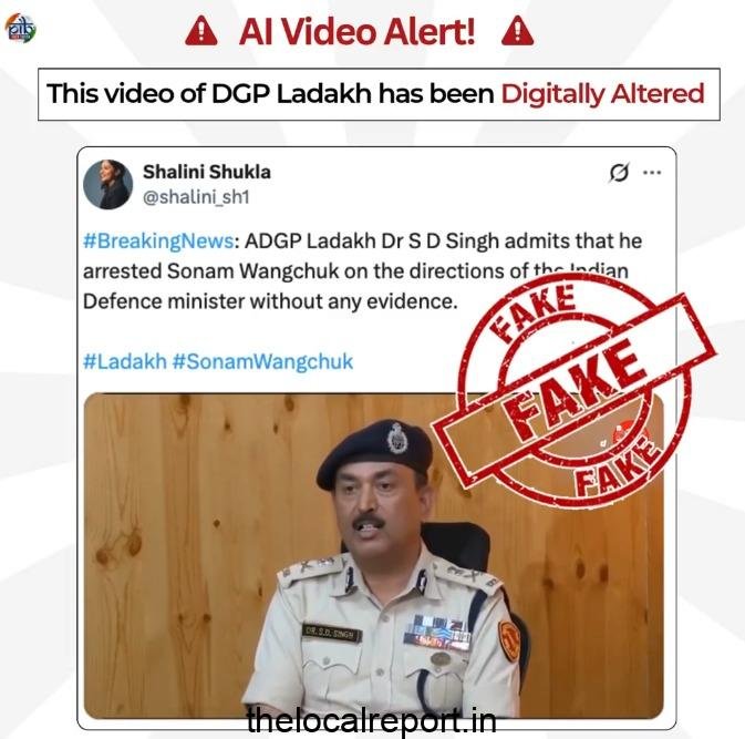 Digitally converted video of Ladakh DGP circulating on social media: Government fact check
