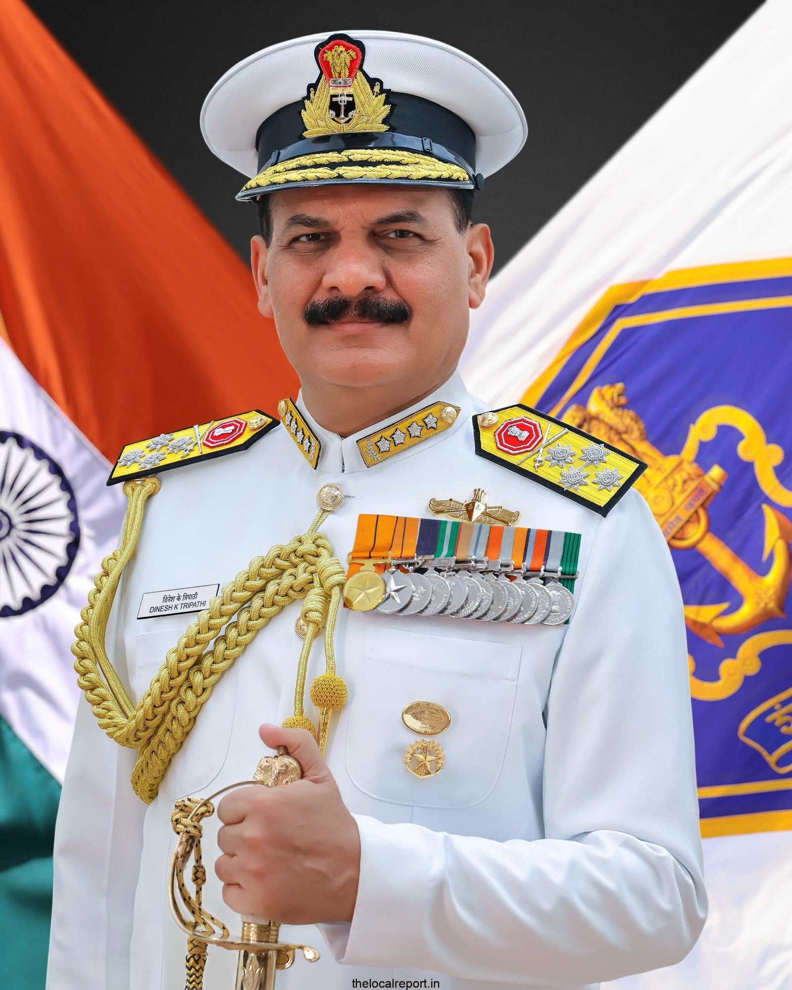 Navy chief Dinesh Tripathi started a visit to Sri Lanka to increase maritime security
