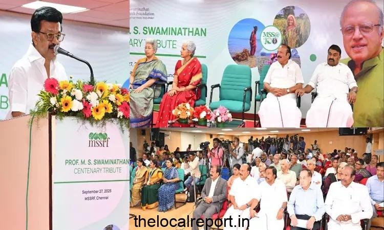 Stalin paid tribute to agricultural scientist Ms. Swaminathan in Shatabdi Memorial