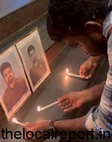Students of Andhra University protest on the death of the hostel
