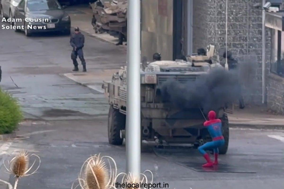 Tom Holland's Spider-Man Filming starts again after the actor's dirty head injury in UK Town