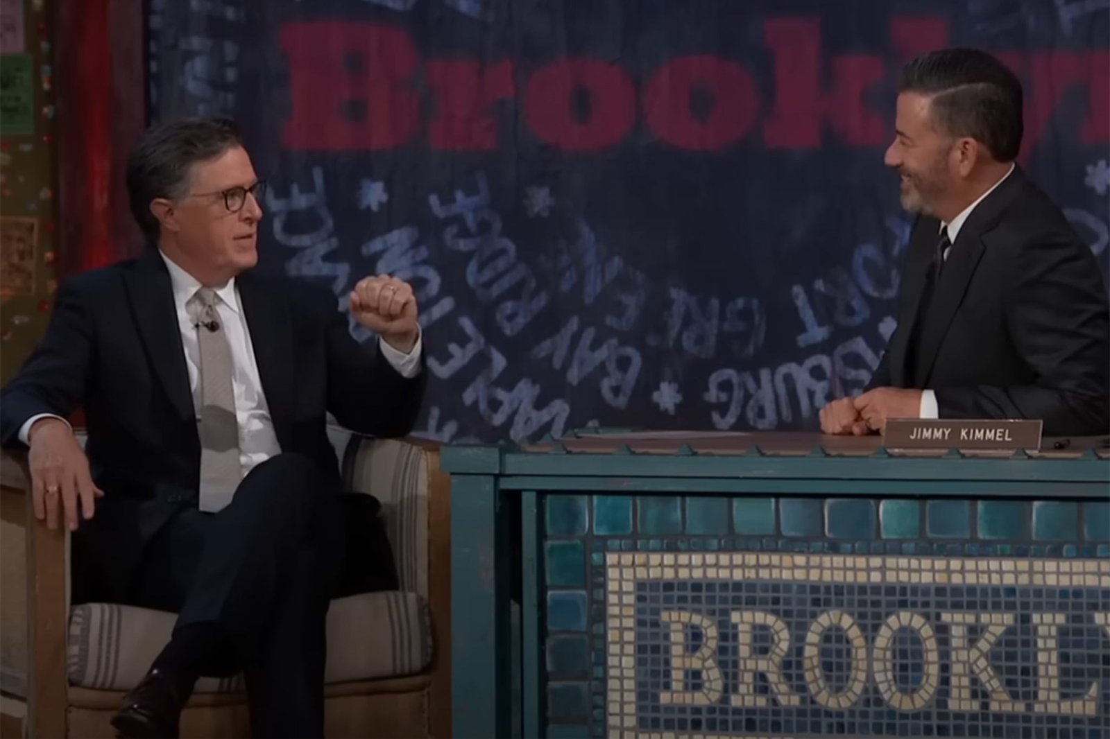 Stephen Colbert and Jimmy Kimmel joined the force for the show crossover event late this week earlier this week