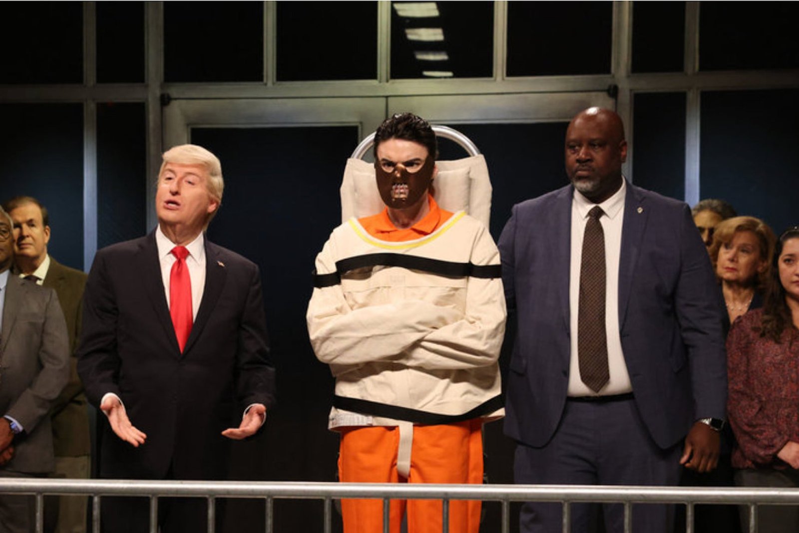 James Austin Johnson Donald Trump and Michael Longfello as Hanibal Lecturer on 'SNL'