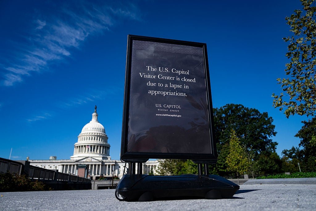 An indication indicates that the US Capital Visitor Center is closed due to the closure of the government, in Washington, DC on 1 October 2025. The Congress could not agree on a budget to fund the government at midnight, which led to the first shutdown after 2018