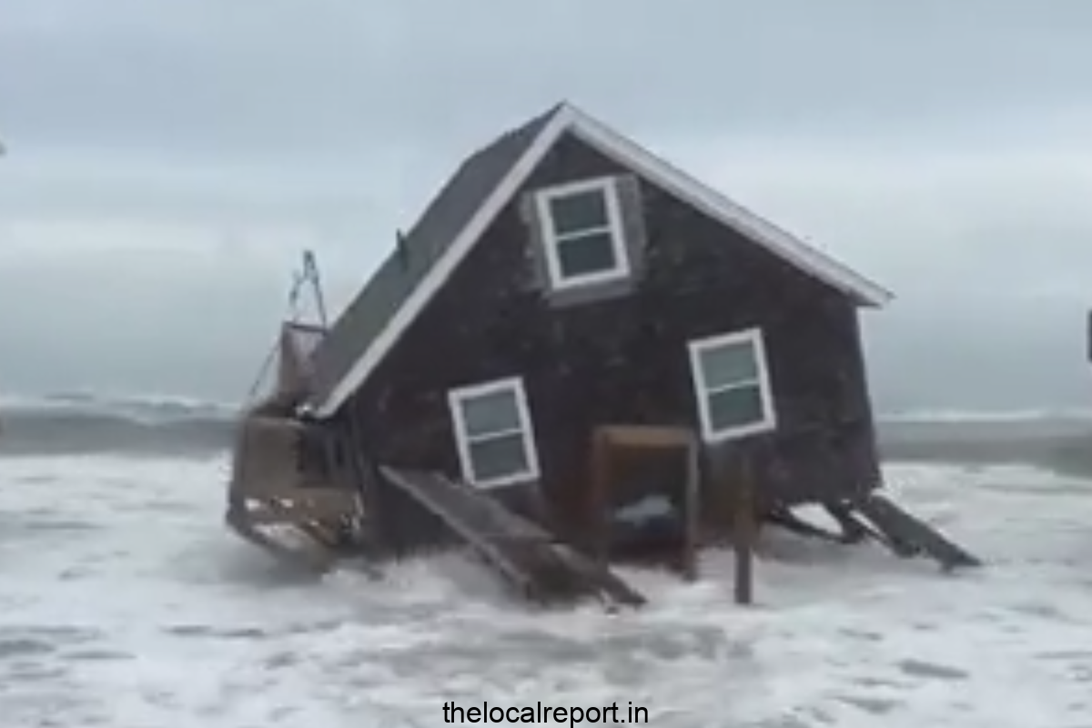 At least six houses were destroyed as a storm