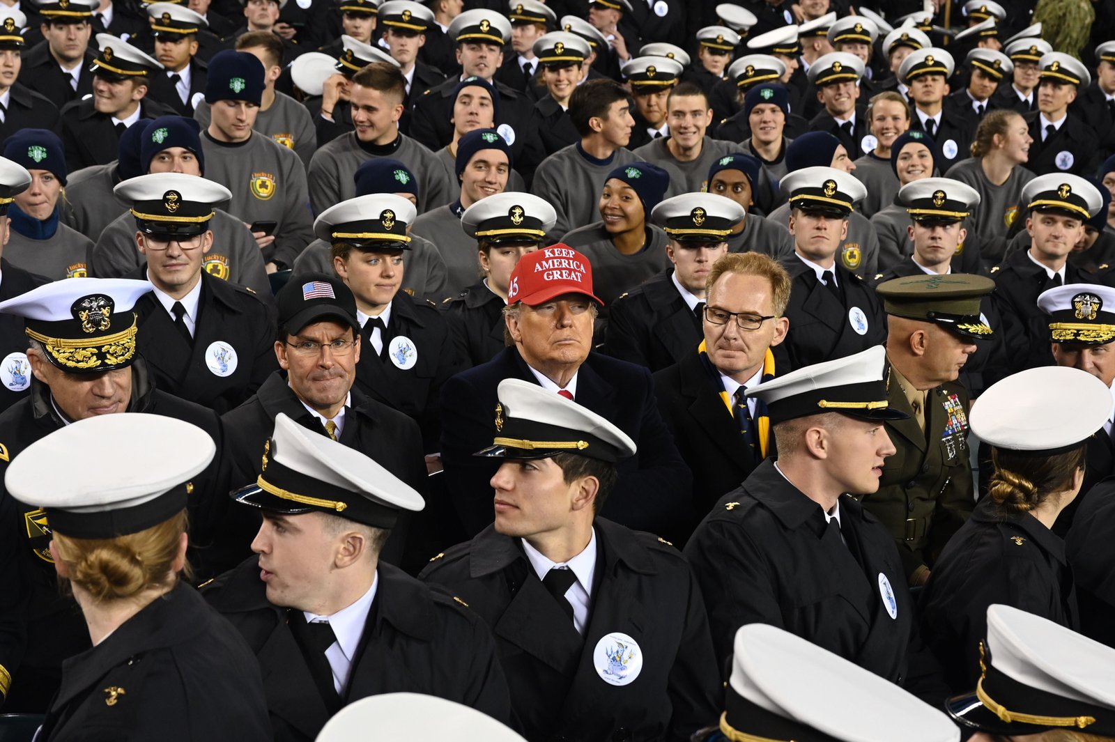 Trump attended Naval Academy Cadets during Army Vs. Navy US Football Games in Philadelphia on December 14, 2019
