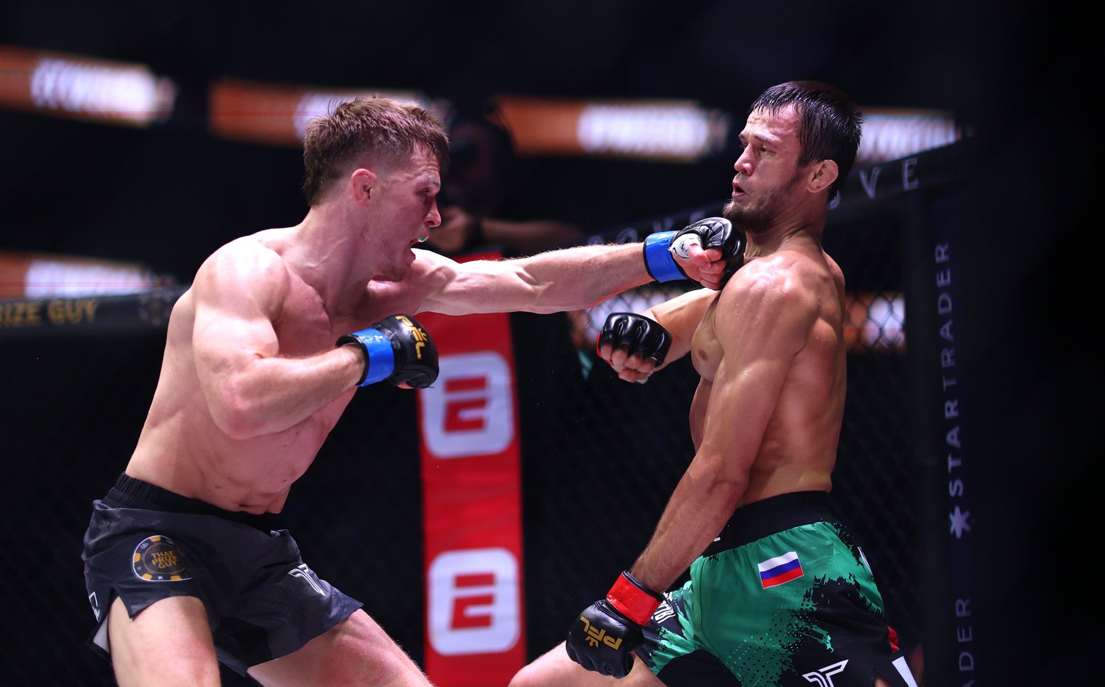 Paul Hughes (left) and Usman Nurmagomedov fought a close battle compared to their first clash
