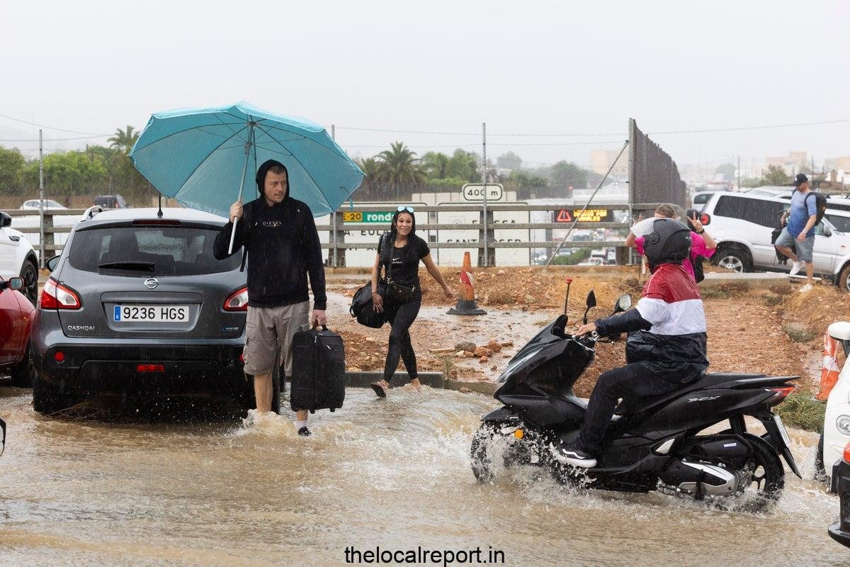 Ibisa and Fortera hit the widespread floods, as an alert was issued for 'dangerous rain'