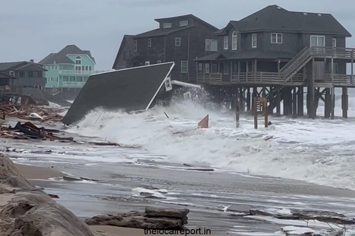 Northern Carolina's houses uproot the sea as a storm
