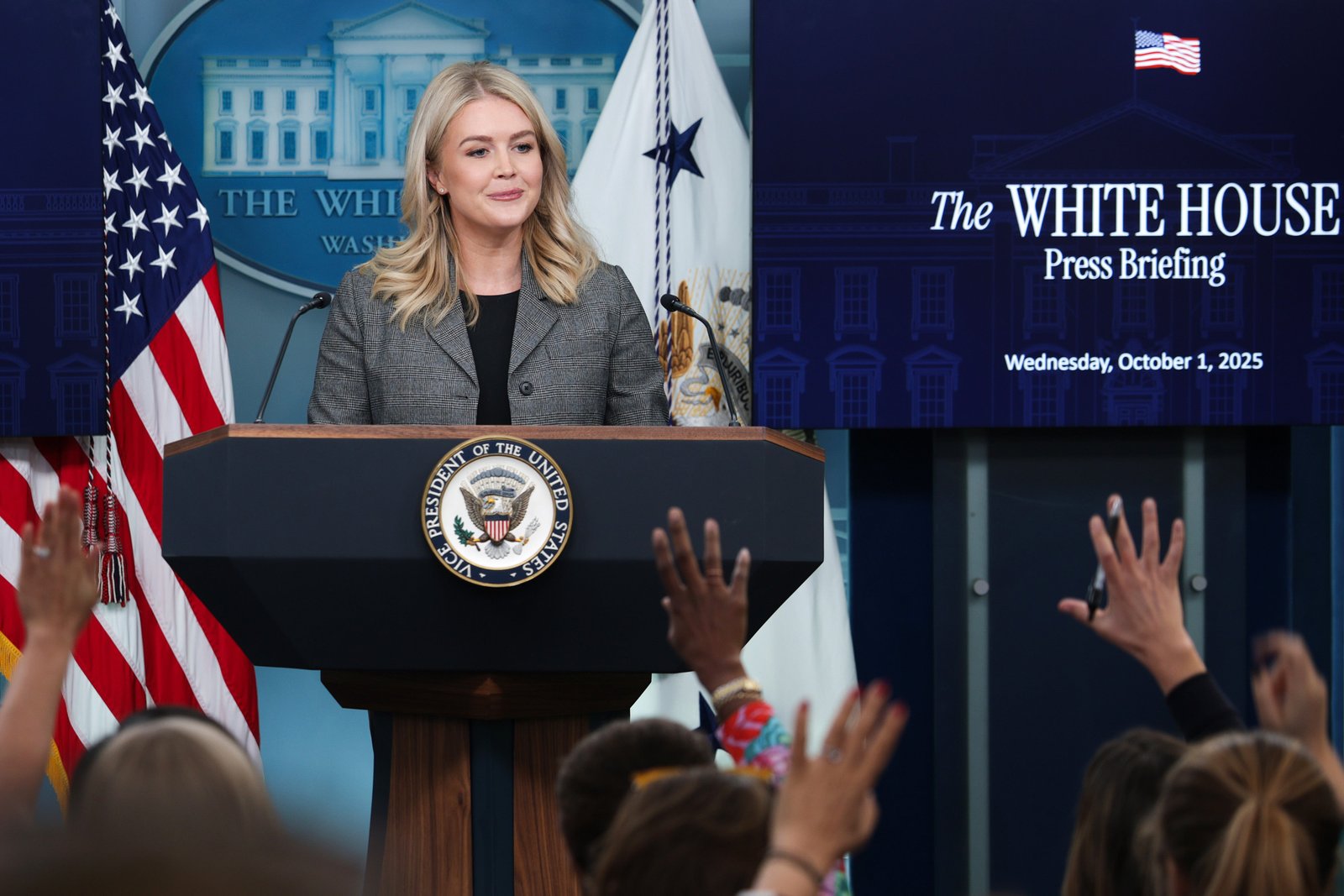 White House Press Secretary Karolin Levitt said that the government's layoffs are 'adjacent' on Wednesday