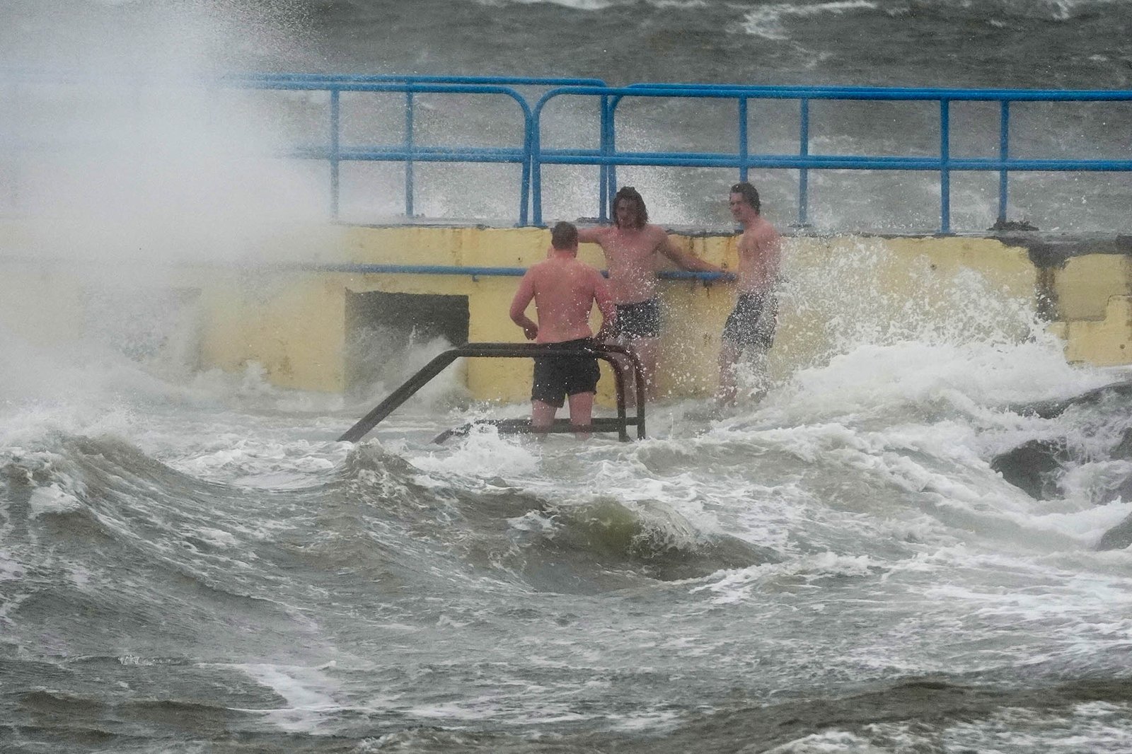 People at Blackrock Diving Tower in Salthil, Gallway