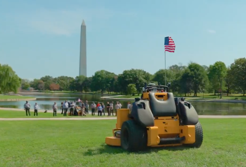 The internal department is testing a new AI-managed lawnmover as a large-scale trimming between the government's shutdown