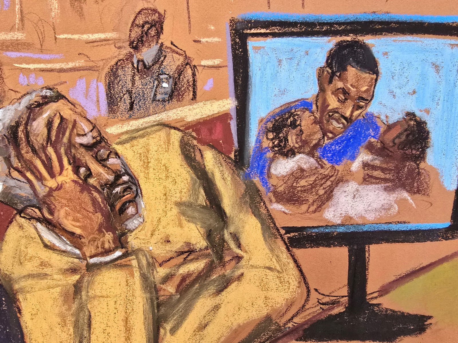 The rapper got emotional, slipped on his seat, as he watched a 15 -minute video, which included media clips and home videos from his adult life.