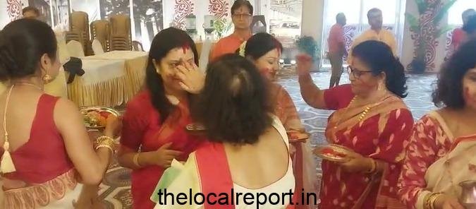 Women celebrate 'Sindhor Khela' as the marking of Vijayadashami of Durga Puja