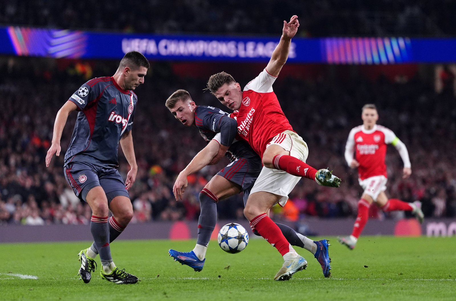 Victor Gockeres did not find a way against Olympiacos (Bradley Collir/PA).