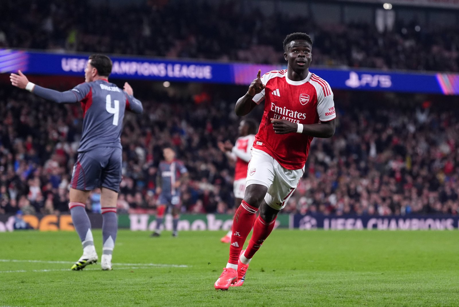 Bukayo Sa Sa sai scored a Arsenal against Olympiacos (Bradley Collir/PA)