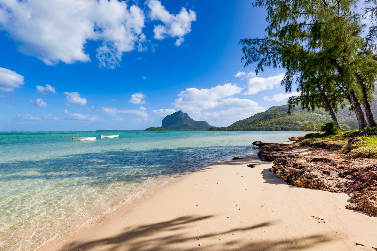 A beach on le morne, a peninsula in the south -west of Mauritius