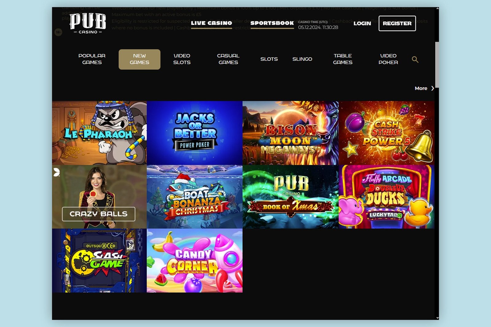We found no shortage of new slot games available on Pub Casino
