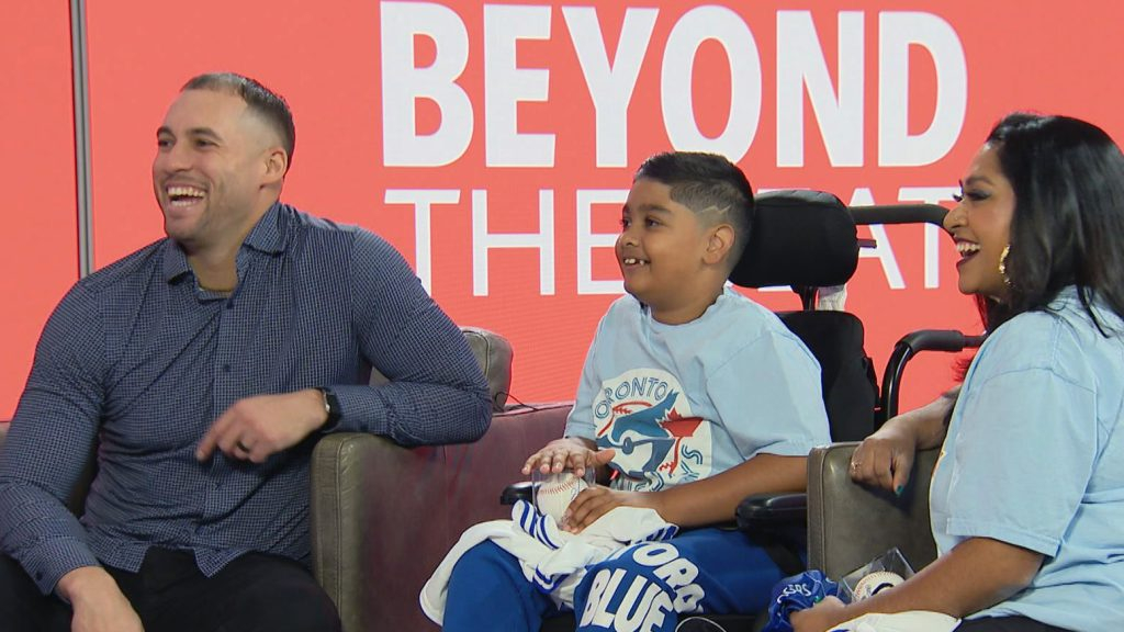 Boy living magical moment with Blue Jays hero George Springer