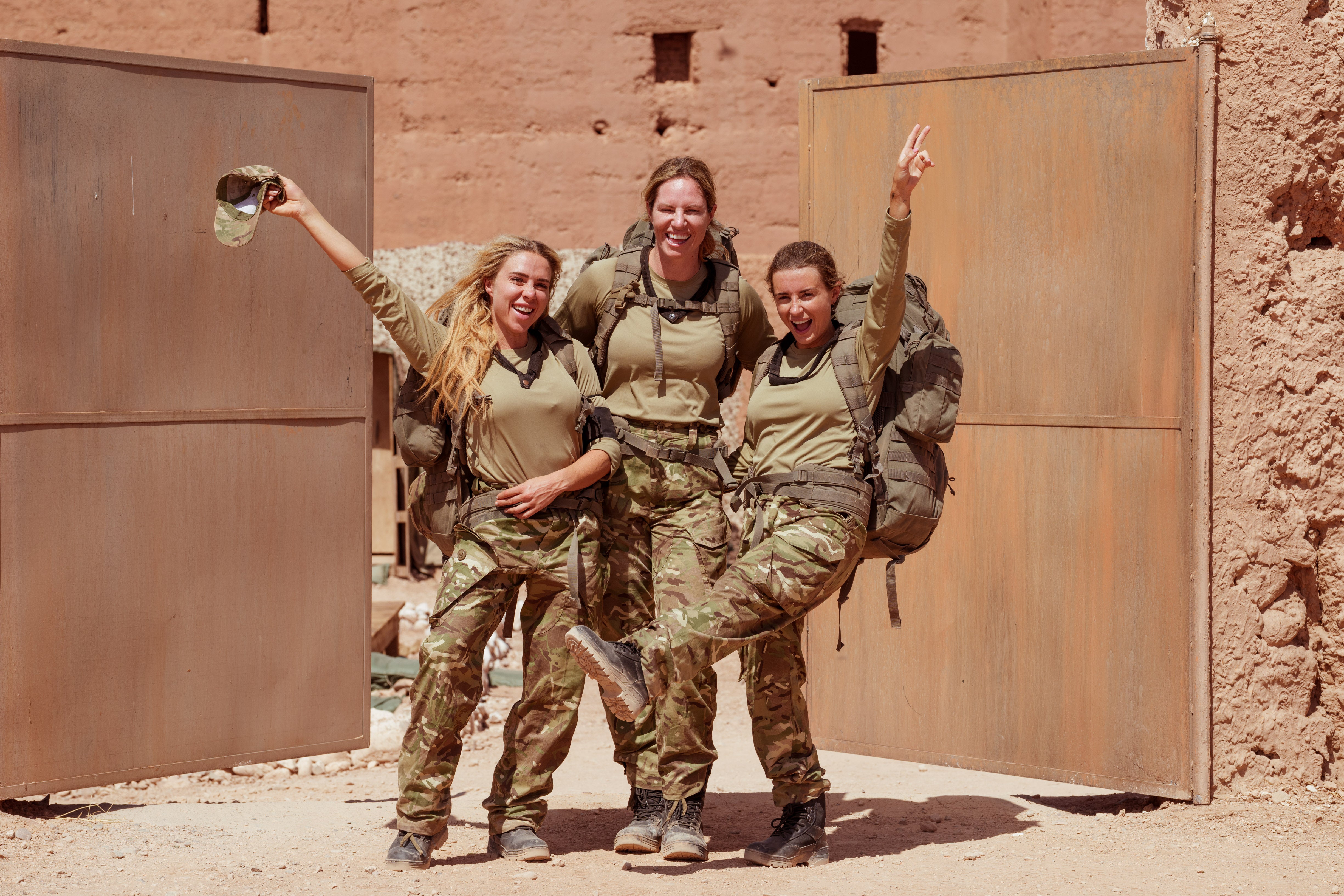 Gabby Allen, Emily Seebohm and Dani Dyer after passing selection on 'Celebrity SAS: Who Dares to Win'