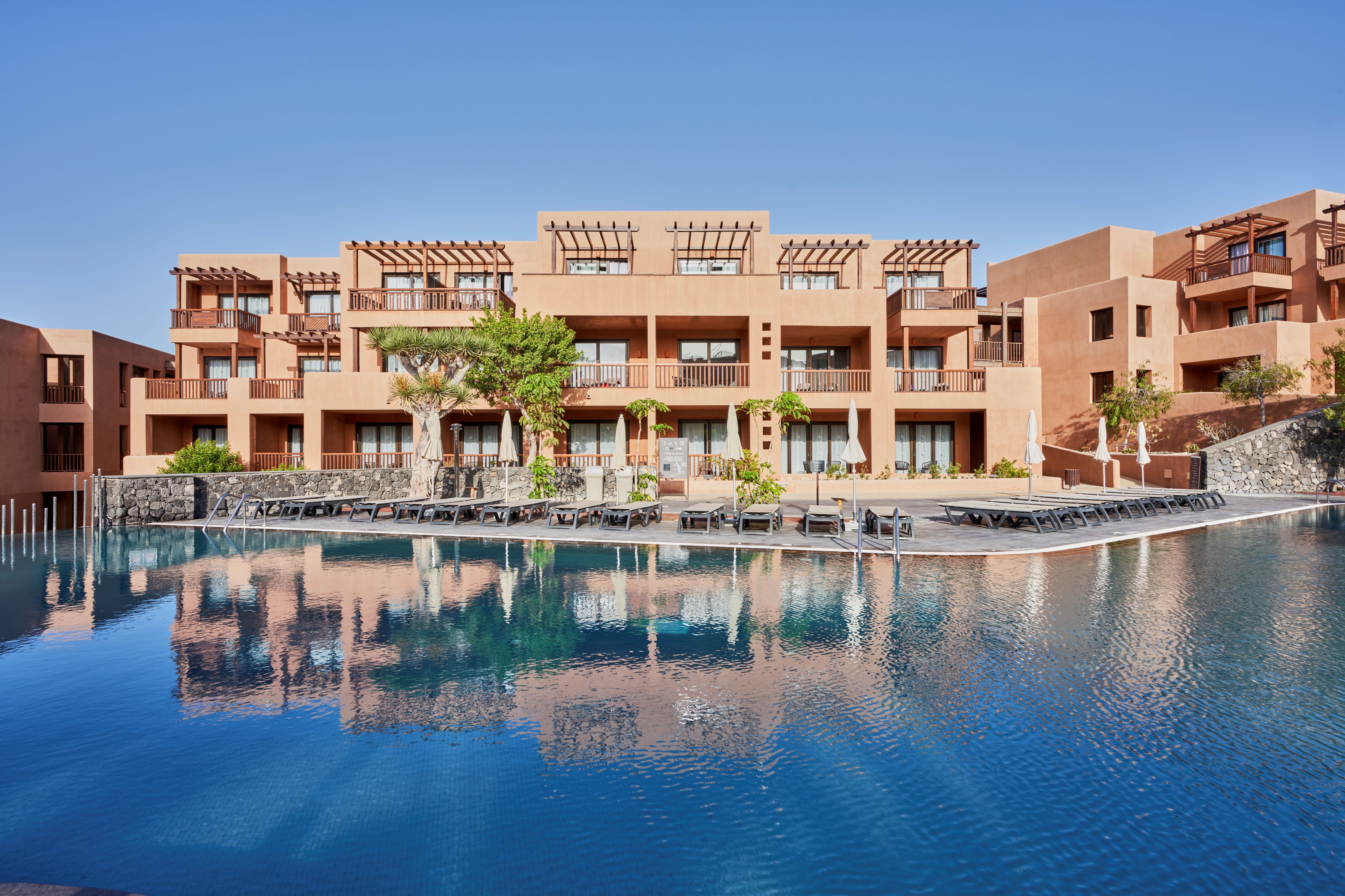 There are seven swimming pools in the resort