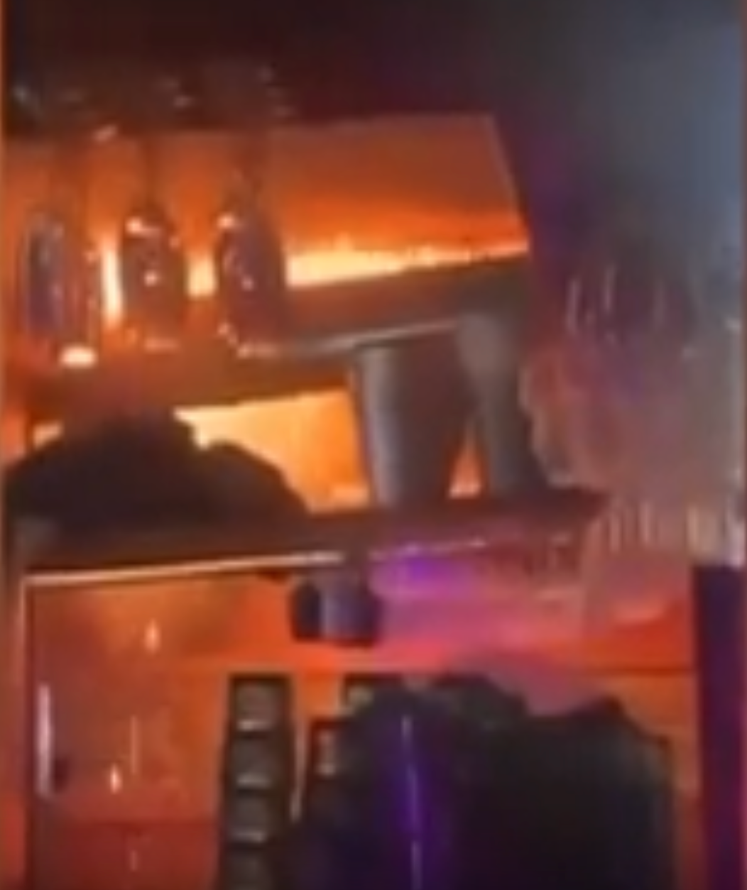 The exact cause of the fire is unclear, but witnesses said the ceiling caught fire quickly around 1:30 a.m.