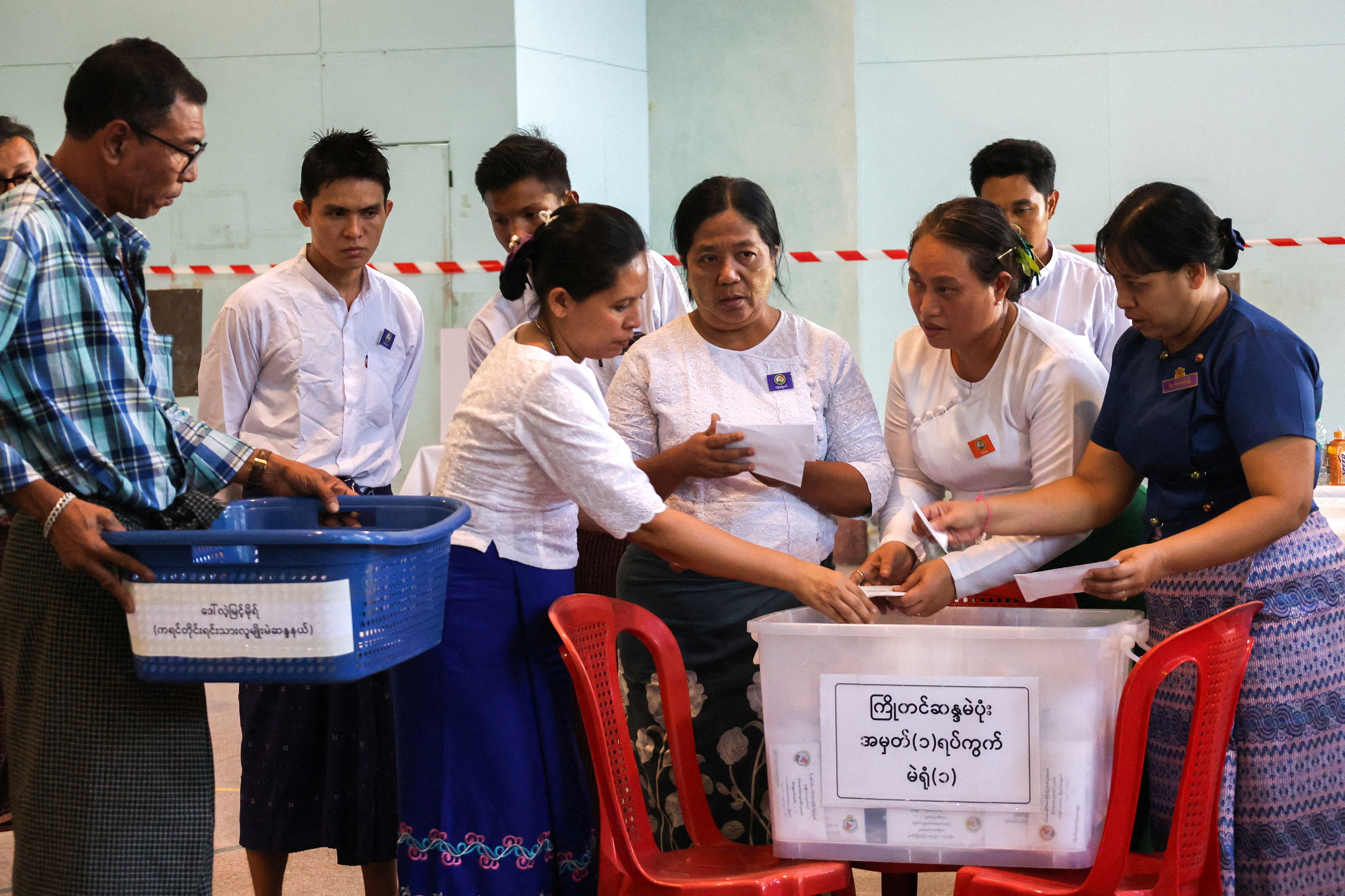 Myanmar held the first phase of a three-part vote at the end of December - the other two phases will be held this month