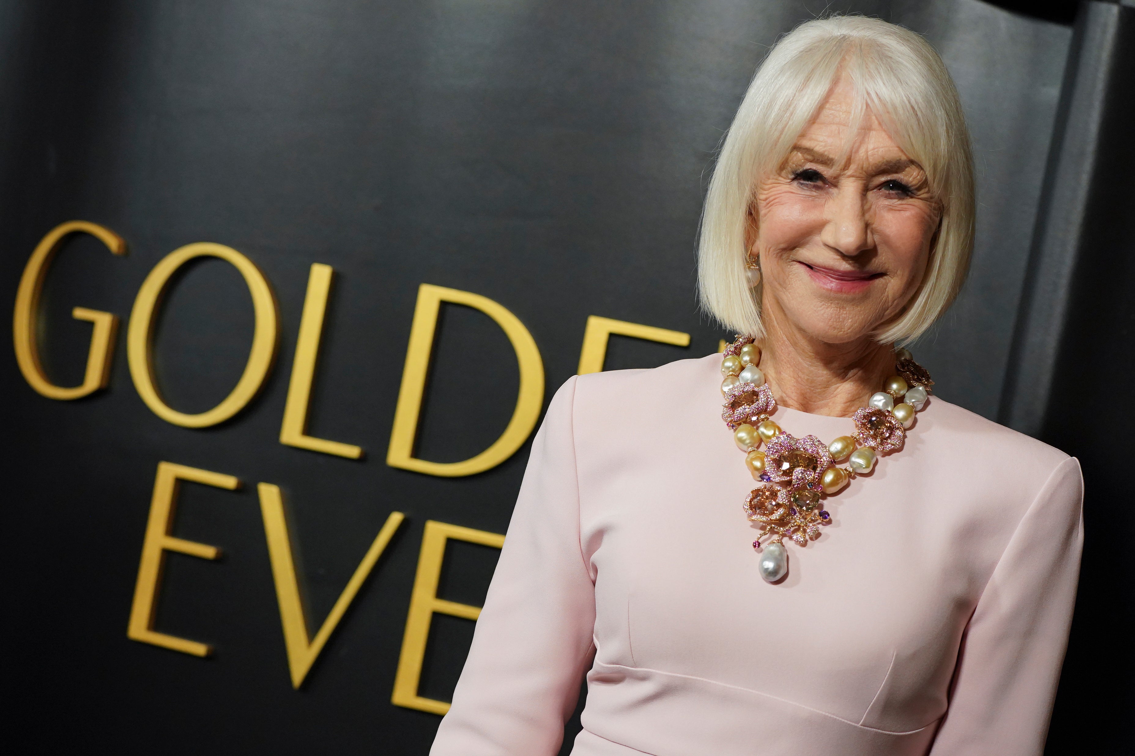 Helen Mirren on a golden night at the Golden Globes