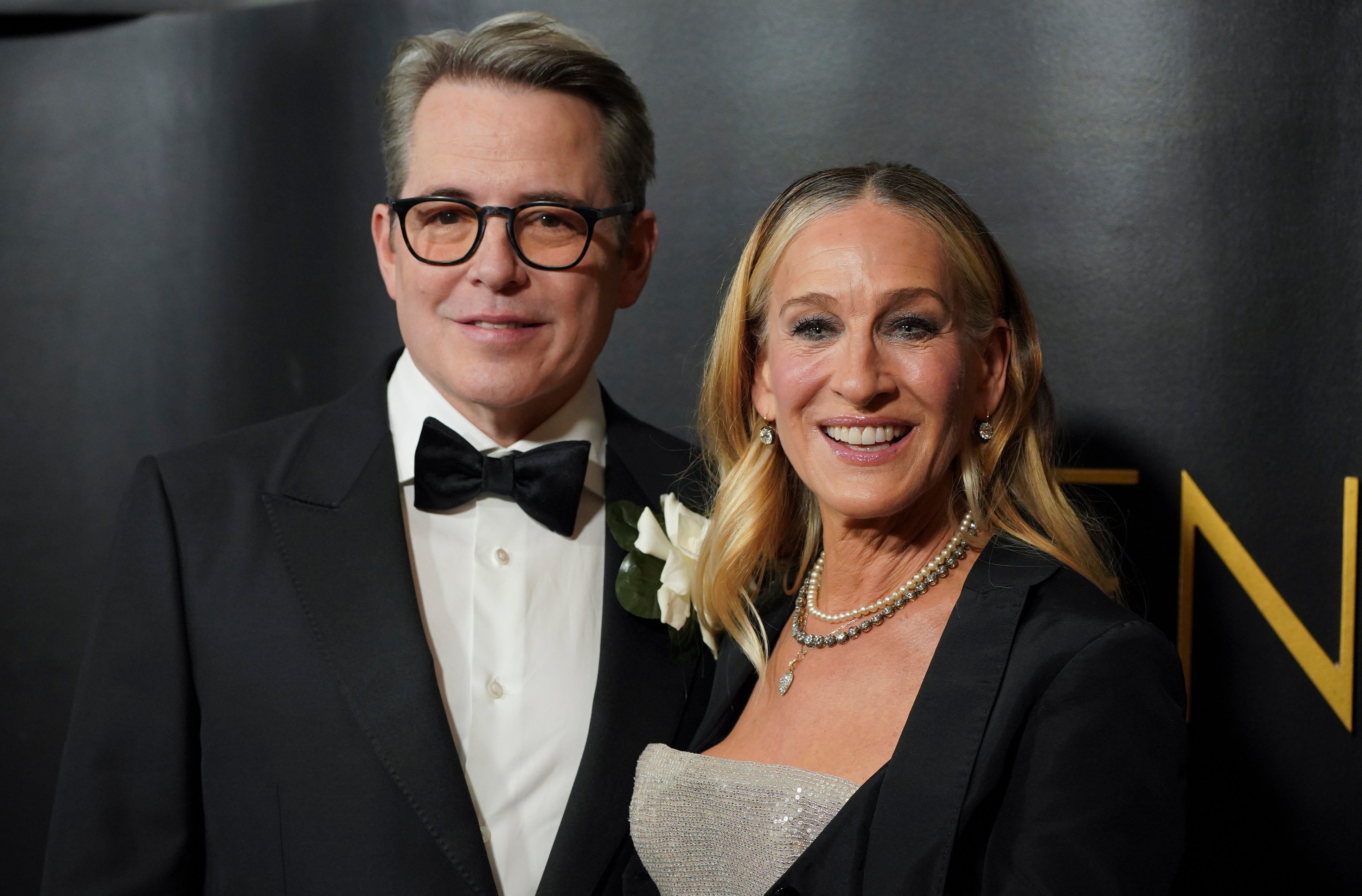 Matthew Broderick (left) and Sarah Jessica Parker arrive at the Golden Globes Golden Night