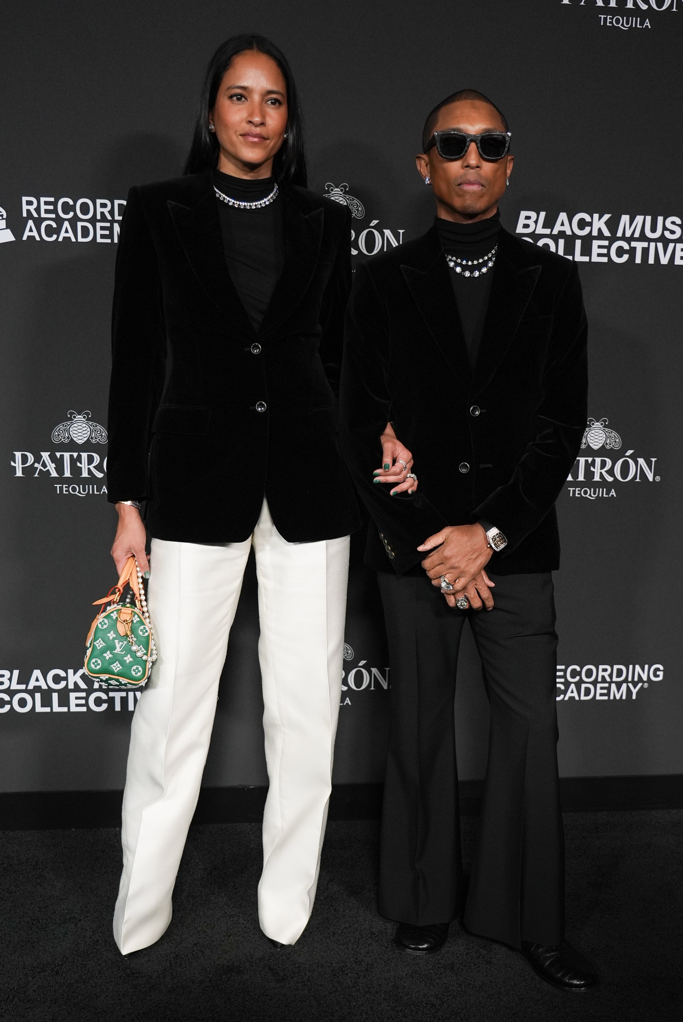 Helen Rasichan (left) and Pharrell Williams attend the Recording Academy Honors Awards presented by the Black Music Collective on Thursday