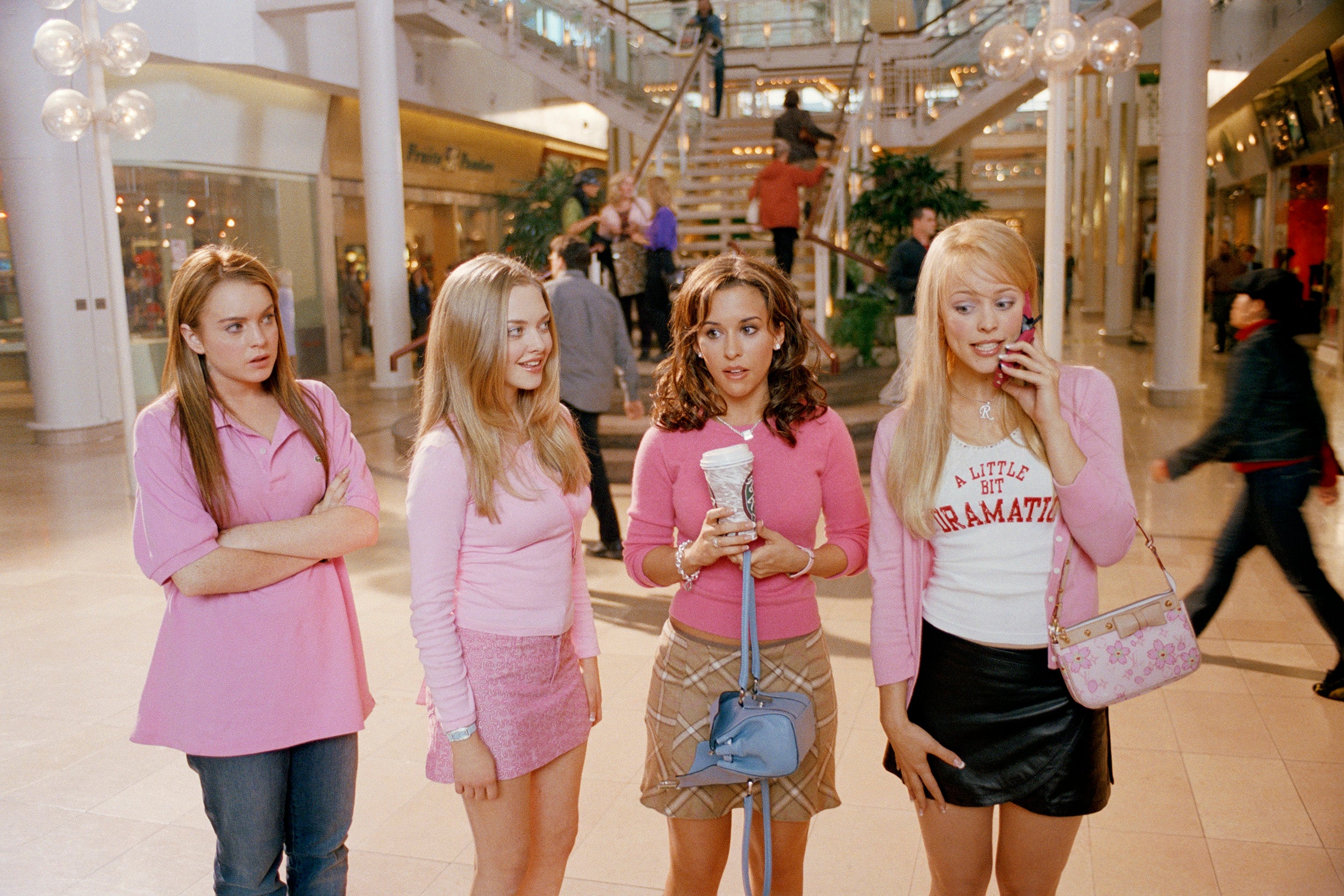 From LR: Lindsay Lohan, Amanda Seyfried, Lacey Chabert and Rachel McAdams in Mean Girls