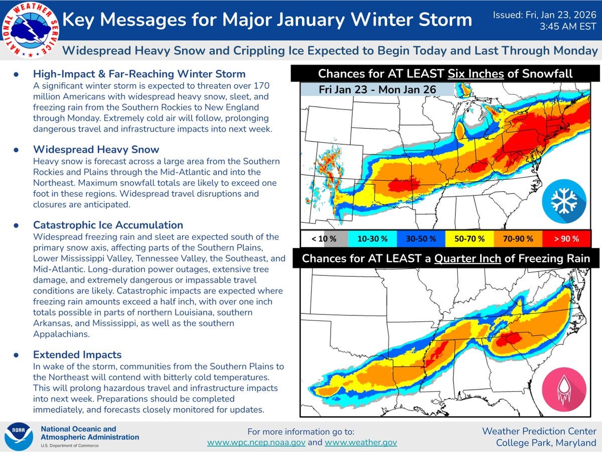 Major warnings for winter storm expected to affect millions across U.S.