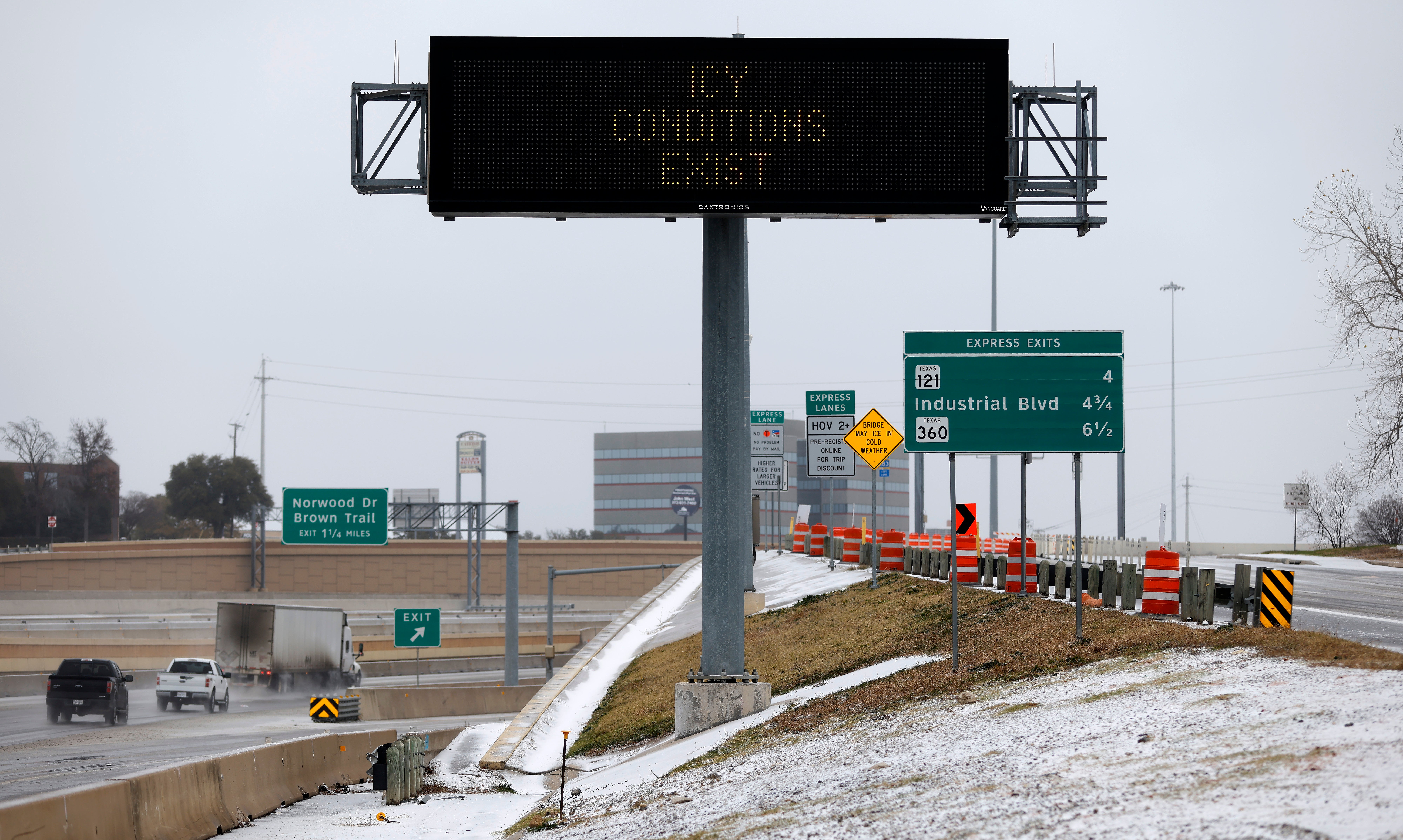 There are reports of icy weather in the Dallas-Fort Worth area this weekend. Two girls were involved in a sledding accident in Frisco, north of Dallas, when the sled they were riding in, pulled by a Jeep, crashed