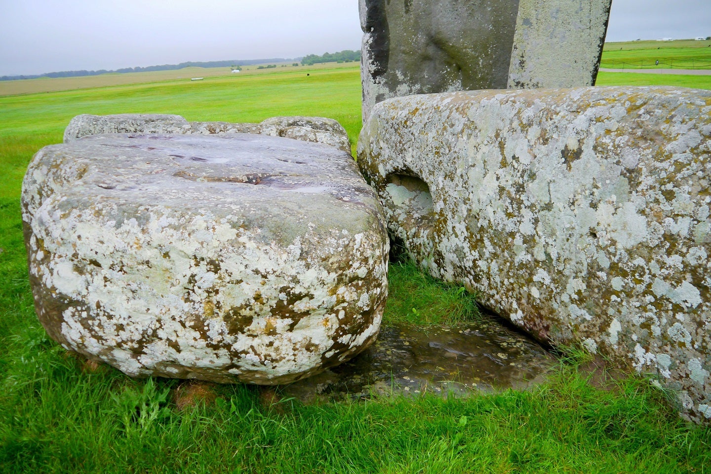Stonehenge's altar stone, beneath two larger sarsen stones