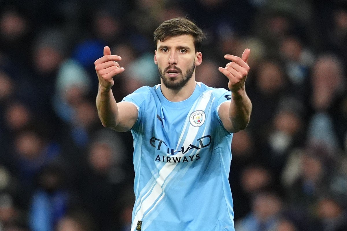 Ruben Dias out for six weeks as Manchester City suffers double injury