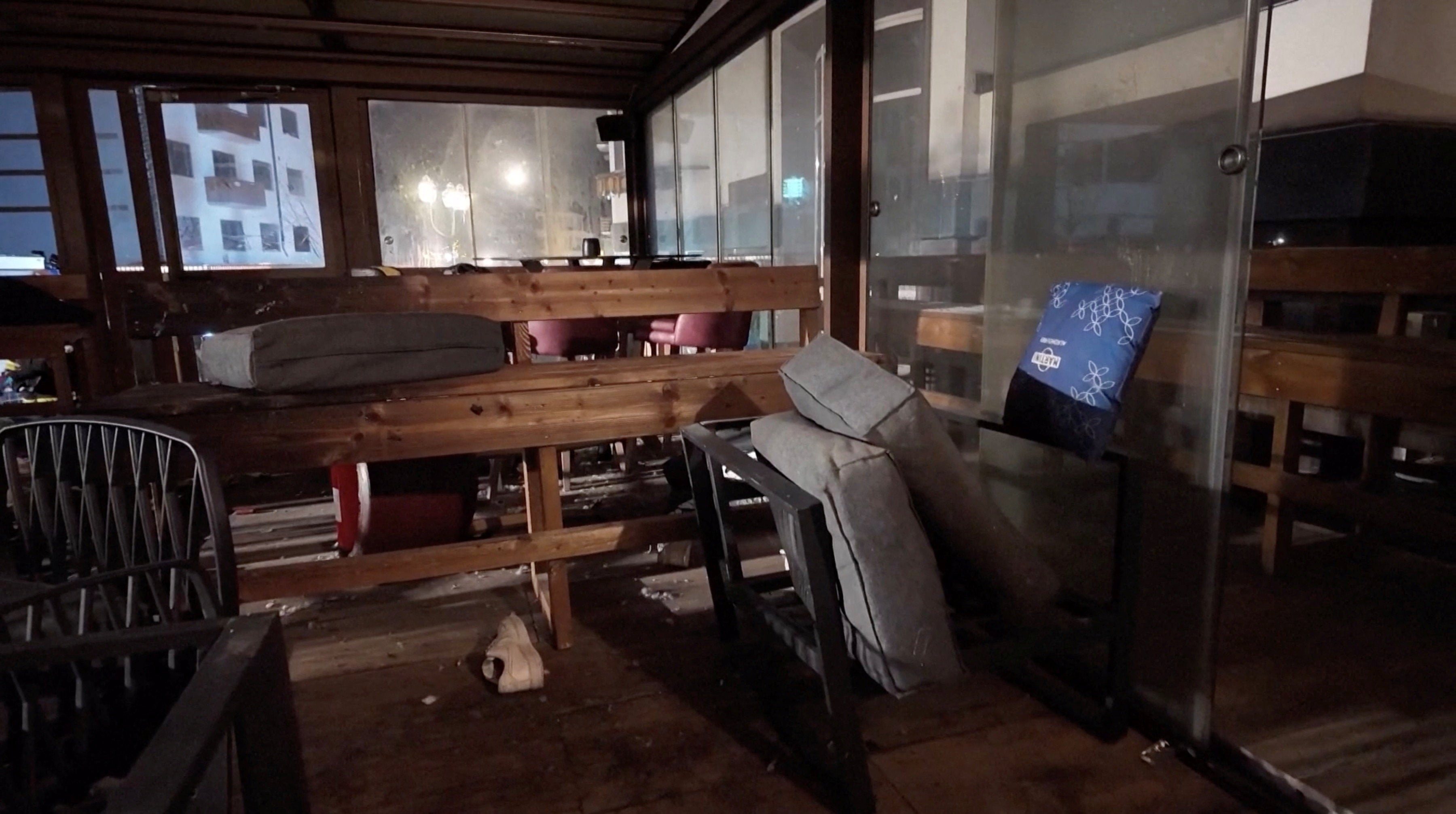 Photo of the upper floors of the building after the fire