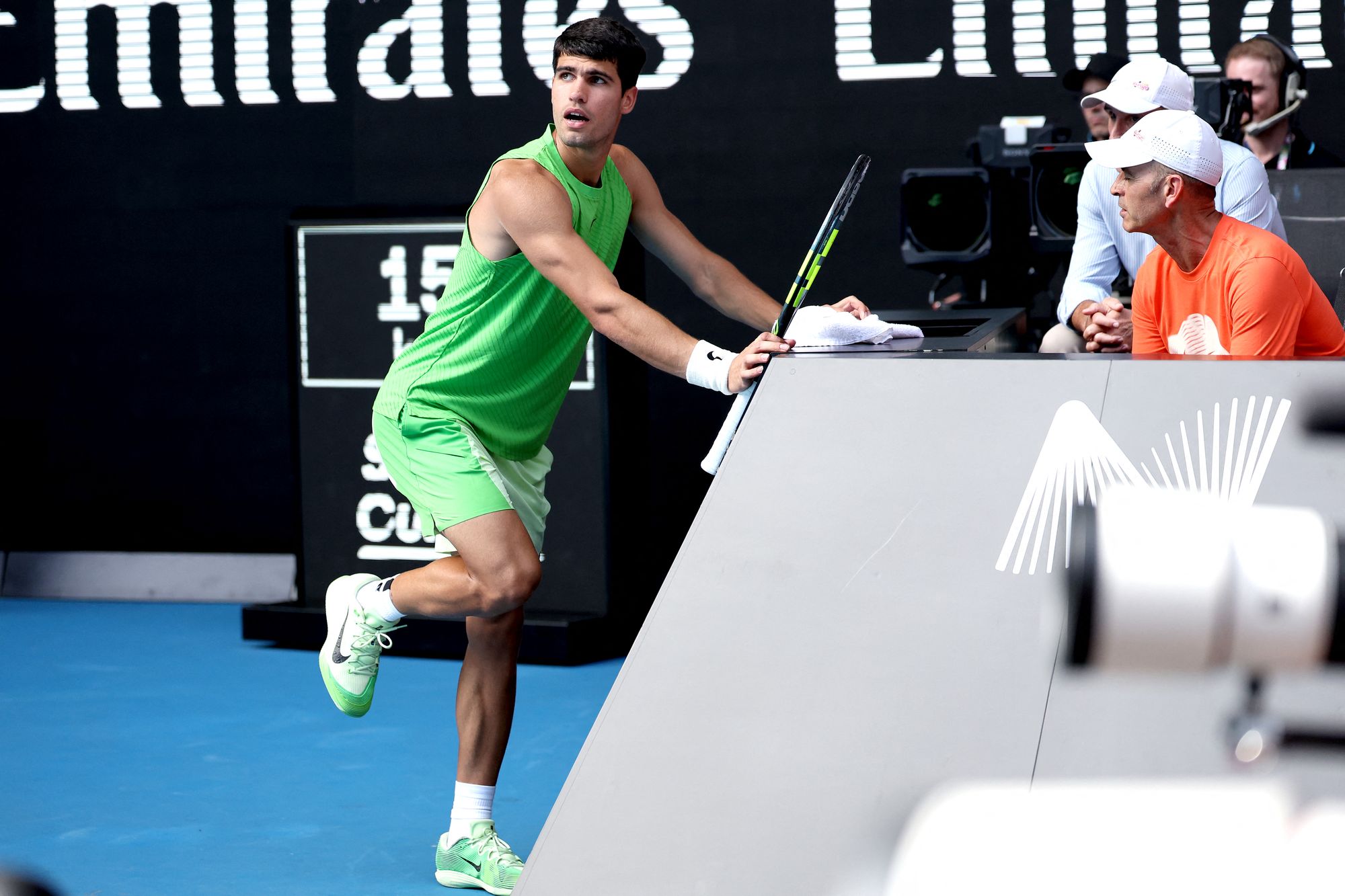 Alcaraz got up and struggled physically in third and fourth sets