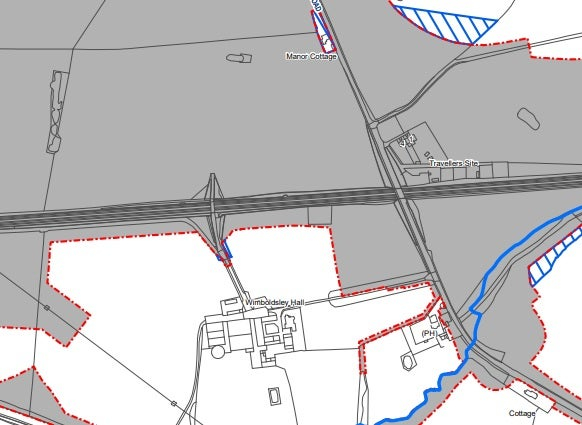 300 of the 700 acres at Wimboldsley Grange Farm are protected, including the land surrounding Mr Edge's home, Wimboldsley Hall (pictured)