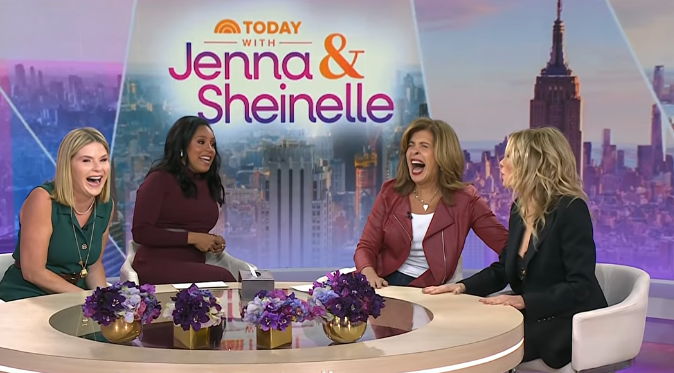 Jenna Bush Hager and Sheinelle Jones share a glass of wine with Hoda Kotb and Kathie Lee Gifford on Monday's episode