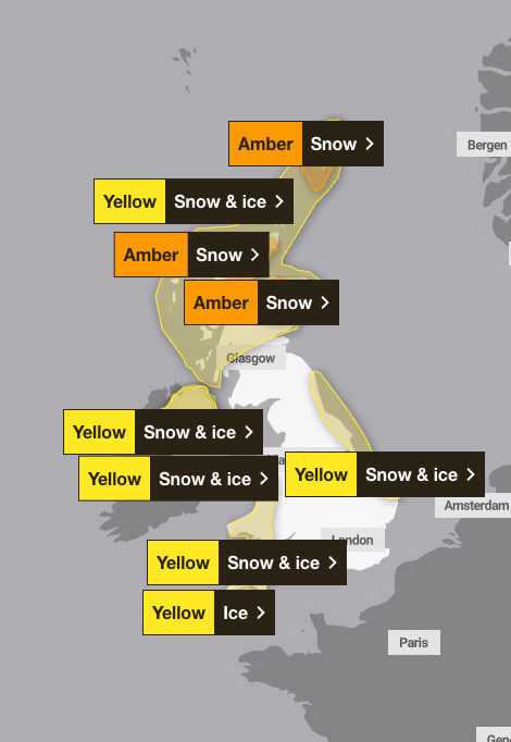 Weather warnings are in place for Saturday