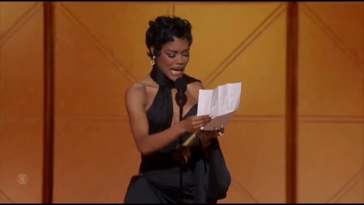 Teyana Taylor sheds tears as she wins first Golden Globe