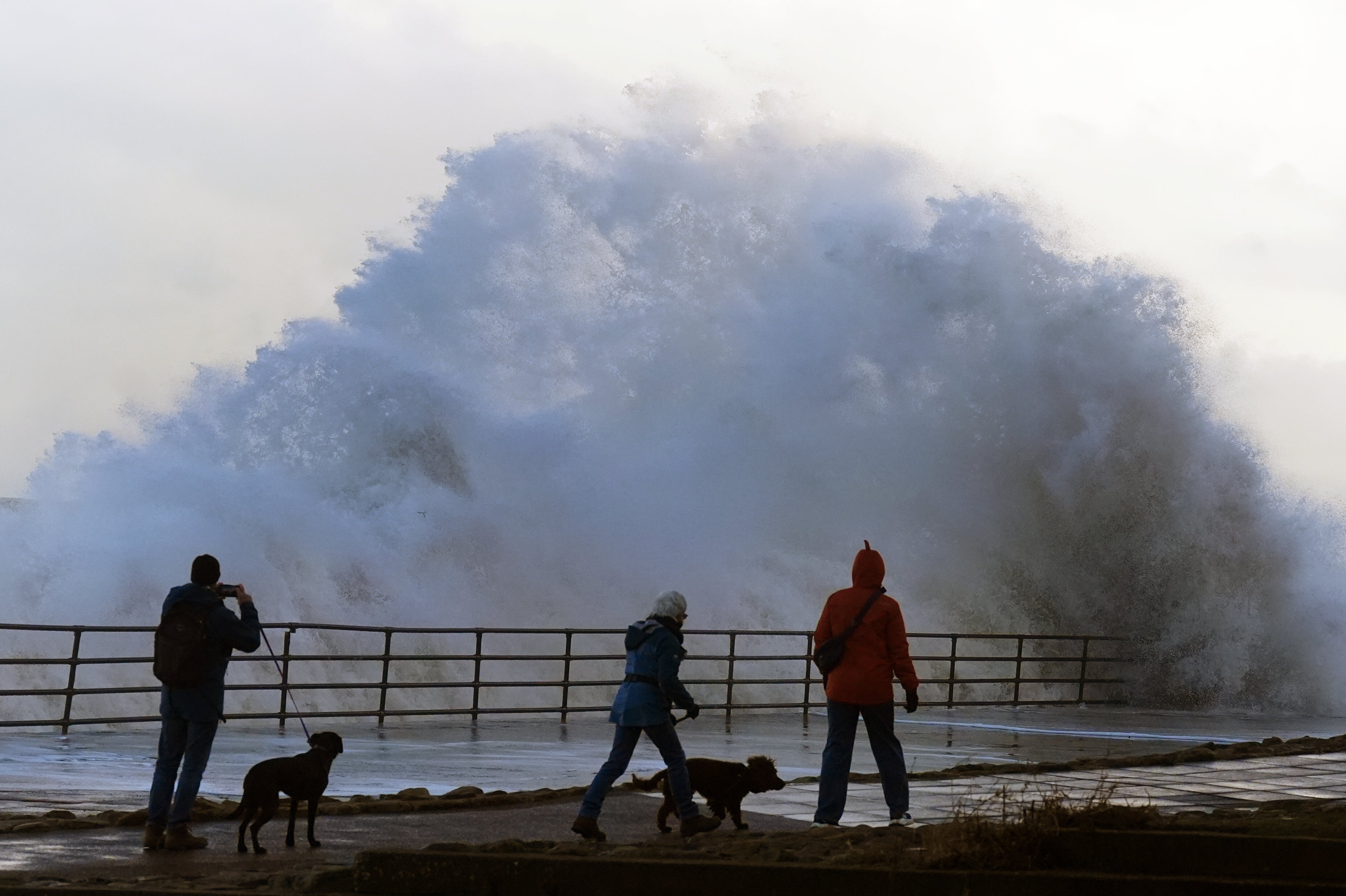 Waves crash against the sea wall at Whitley Bay, North Tyneside (Owen Humphreys/PA Wire)